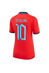 Englanti Raheem Sterling #10 Jalkapallovaatteet Naisten Vieraspaita MM-kisat 2022 Lyhythihainen
